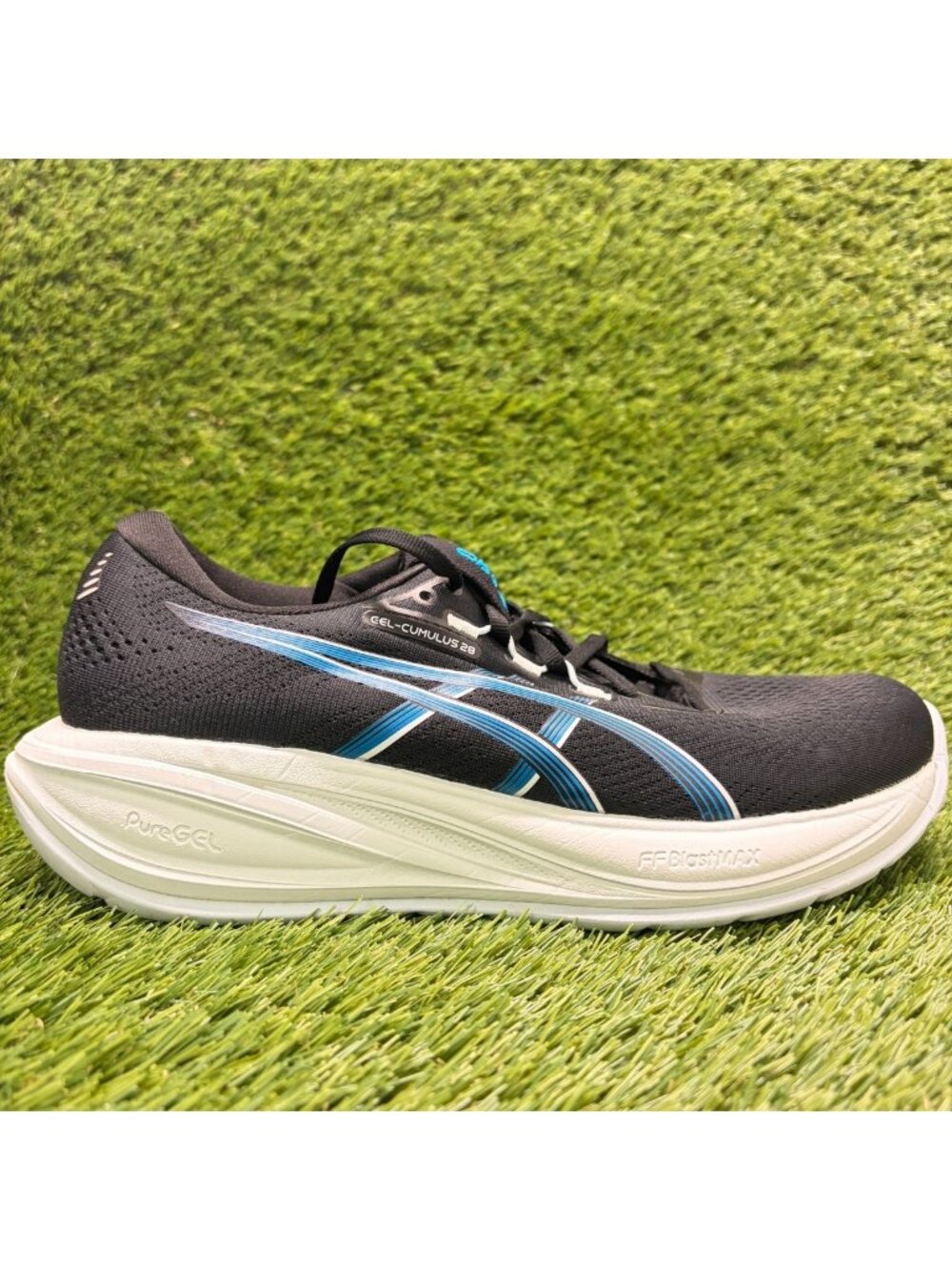Asics Gel-Cumulus 28 Womens Size 10 Black Blue Athletic Running Shoes Sneakers